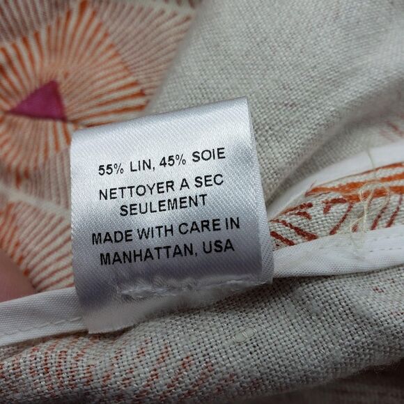 WHIT Blazer Womens Small Pink Orange Geometric Linen Silk Made in USA 3/4 Sleeve - Picture 9 of 11